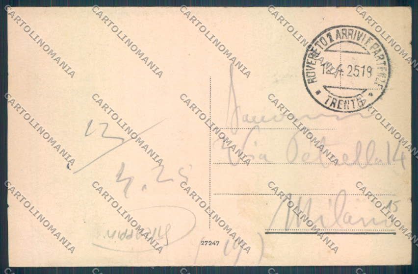 Trento Rovereto STRAPPINI cartolina ZB1125 – retro