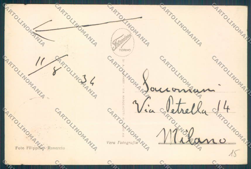Trento Rovereto Foto cartolina ZB1138 – retro