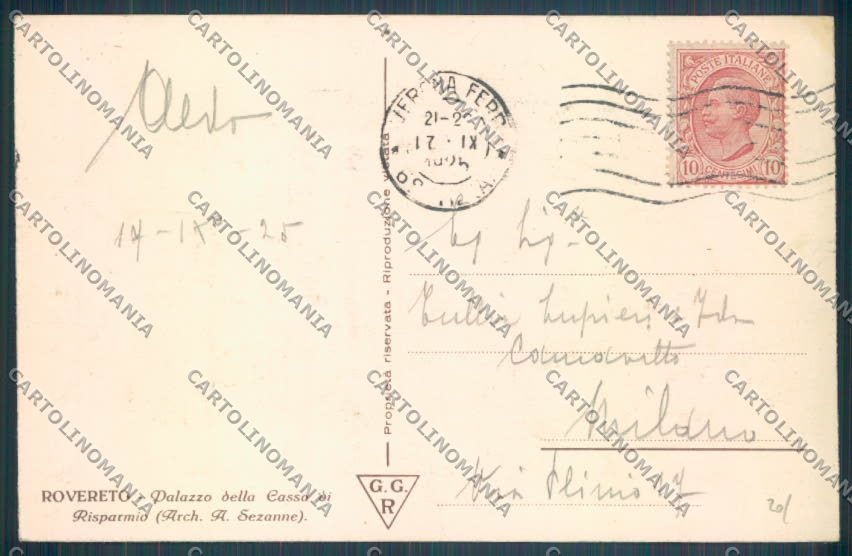Trento Rovereto Banca cartolina ZB1144 – retro