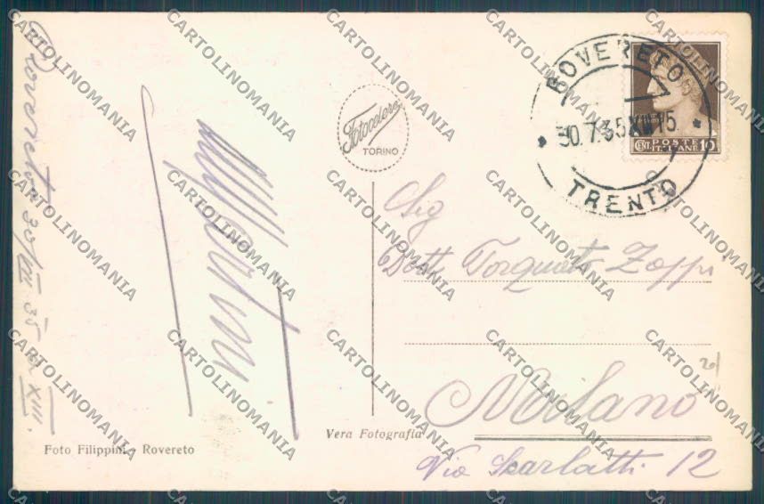 Trento Rovereto Banca Foto cartolina ZB1150 – retro