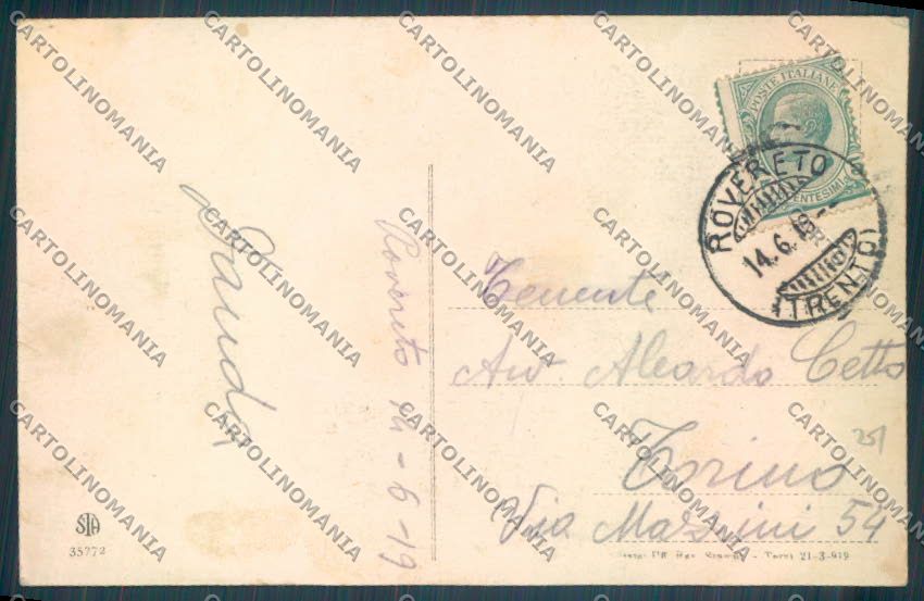 Trento Rovereto cartolina ZB1151 – retro