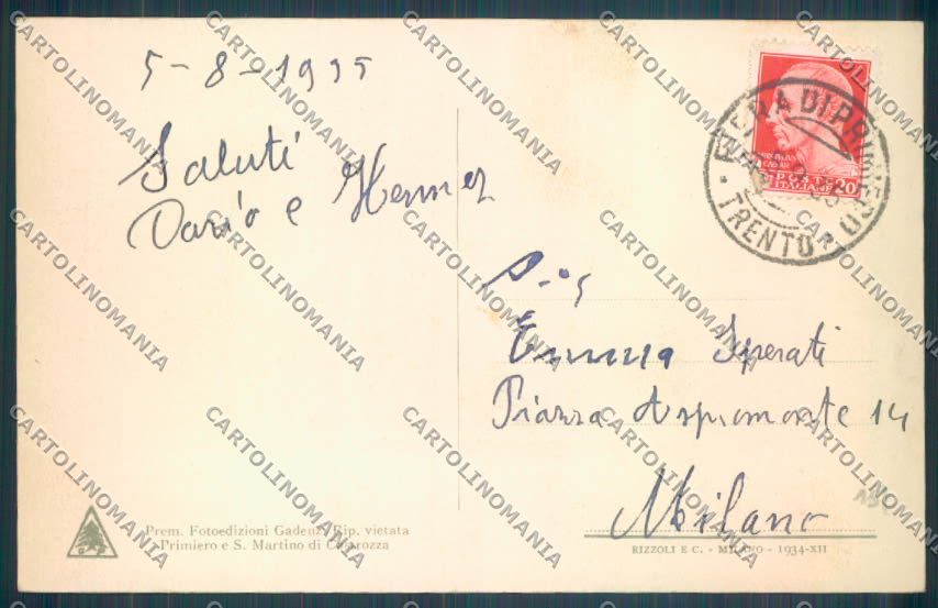 Trento Fiera di Primiero cartolina ZB1161 – retro
