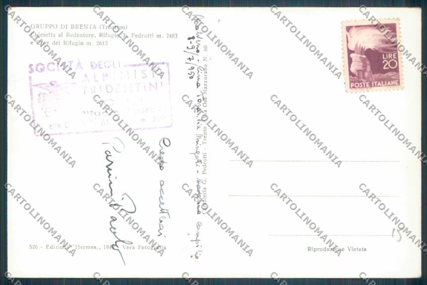 Trento Brenta Rifugio Foto cartolina ZB1208 – retro