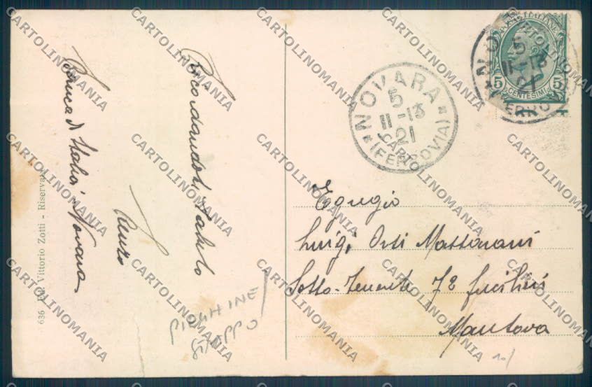 Novara Città PIEGHINE STRAPPO cartolina ZB1234 – retro