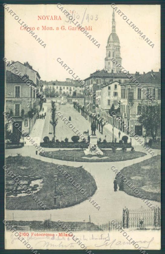 Novara Città PIEGHINA cartolina ZB1279 – fronte