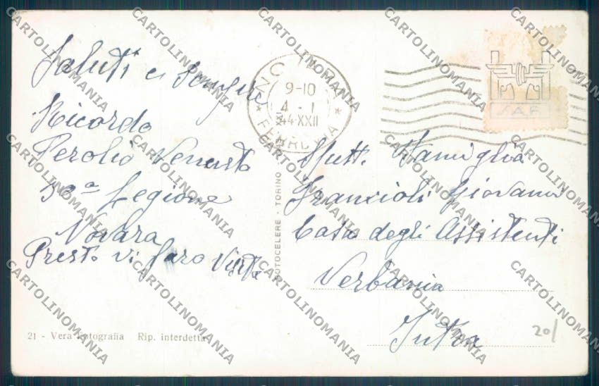Novara Città Poste Foto cartolina ZB1303 – retro