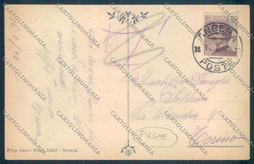 Novara Arona PIEGHE cartolina ZB1308 – retro