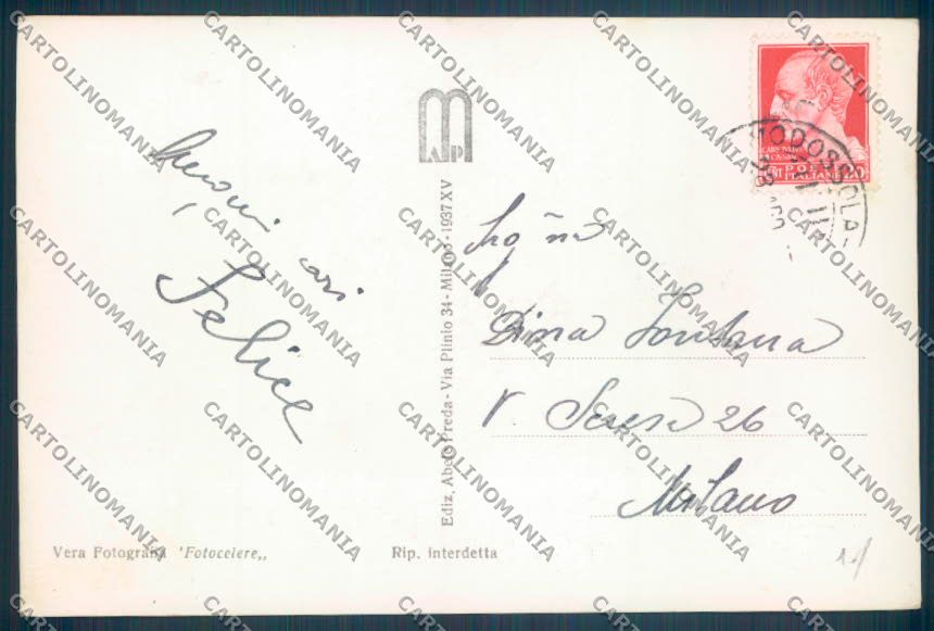 Novara Arona Barca Foto cartolina ZB1350 – retro