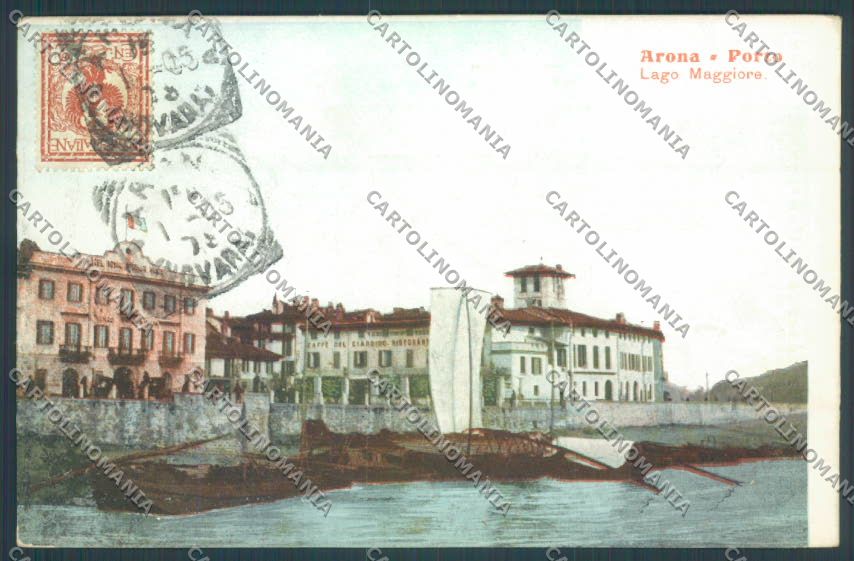 Novara Arona Barca cartolina ZB1357 – fronte