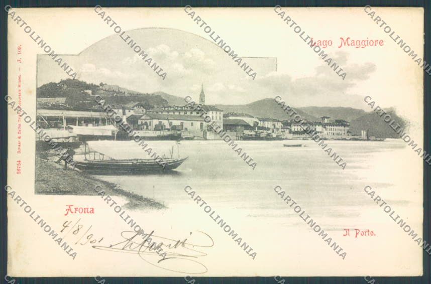 Novara Arona Barca cartolina ZB1358 – fronte