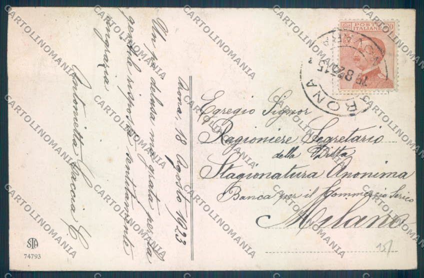 Novara Arona Barca cartolina ZB1363 – retro