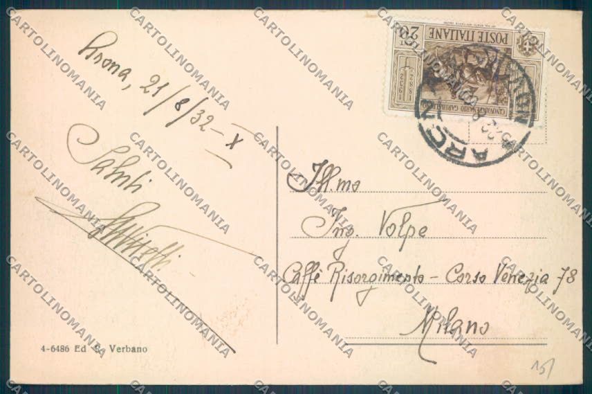 Novara Arona Barca cartolina ZB1366 – retro