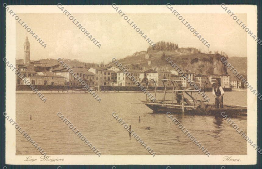 Novara Arona Barca cartolina ZB1382 – fronte