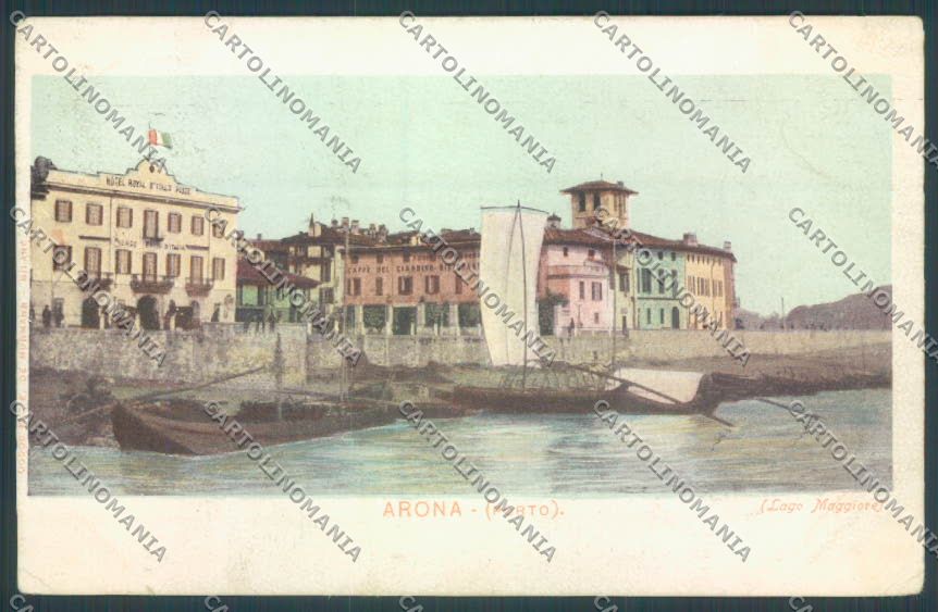 Novara Arona Barca cartolina ZB1399 – fronte