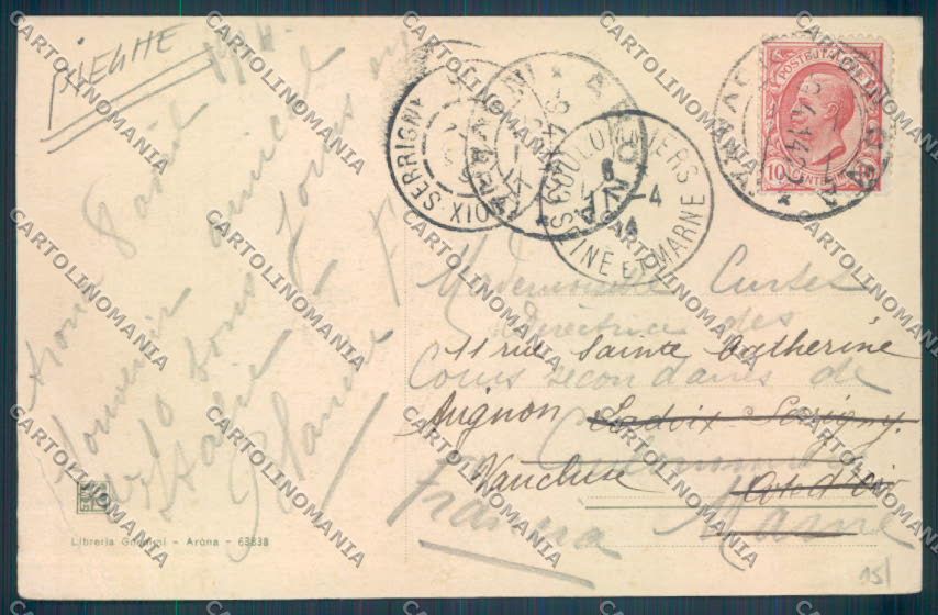 Novara Arona PIEGHE cartolina ZB1408 – retro