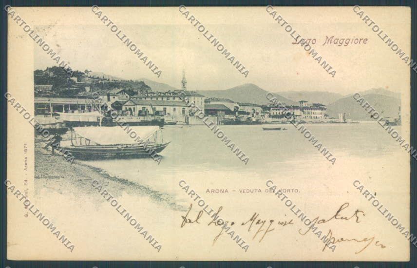 Novara Arona Barca cartolina ZB1415 – fronte