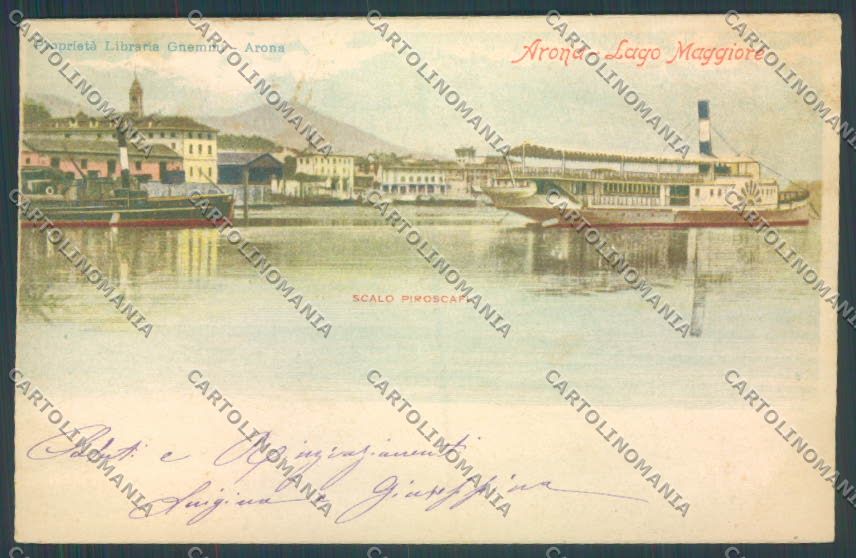 Novara Arona Battello cartolina ZB1444 – fronte