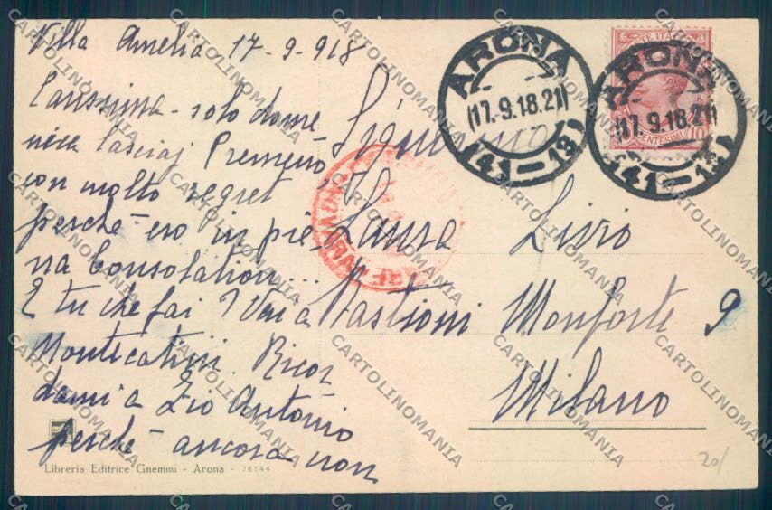 Novara Arona cartolina ZB1452 – retro
