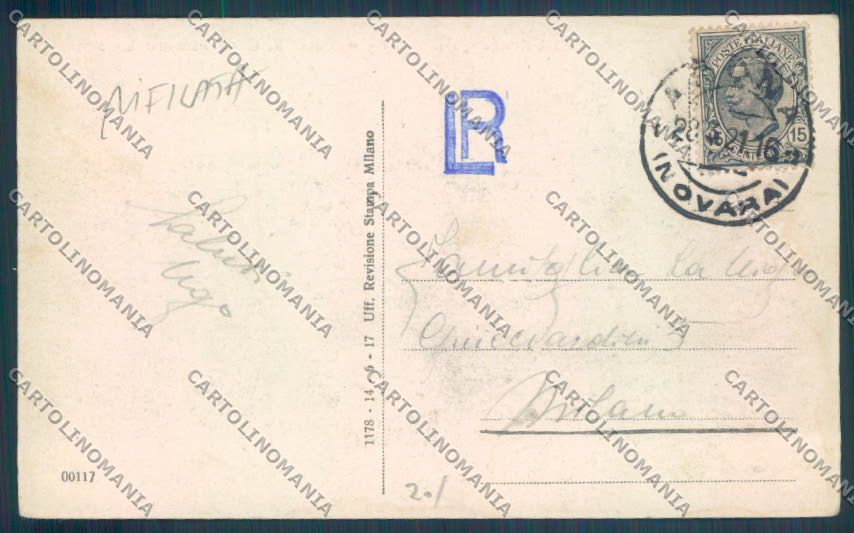 Novara Arona RIFILATA cartolina ZB1456 – retro
