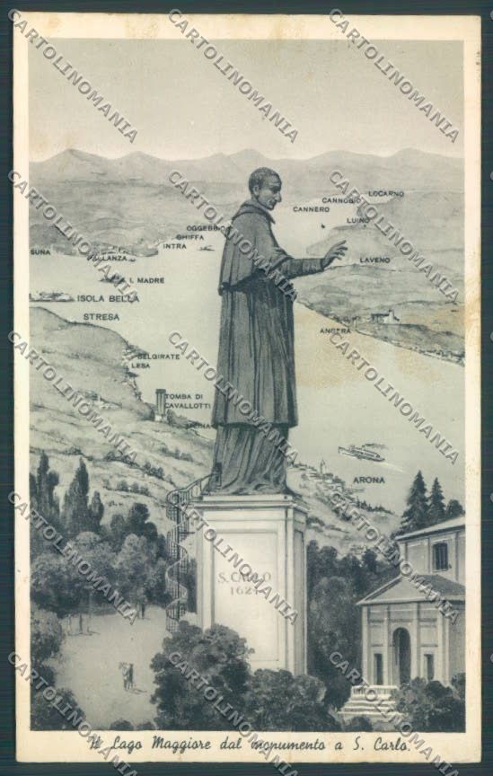 Novara Arona San Carlo cartolina ZB1464 – fronte