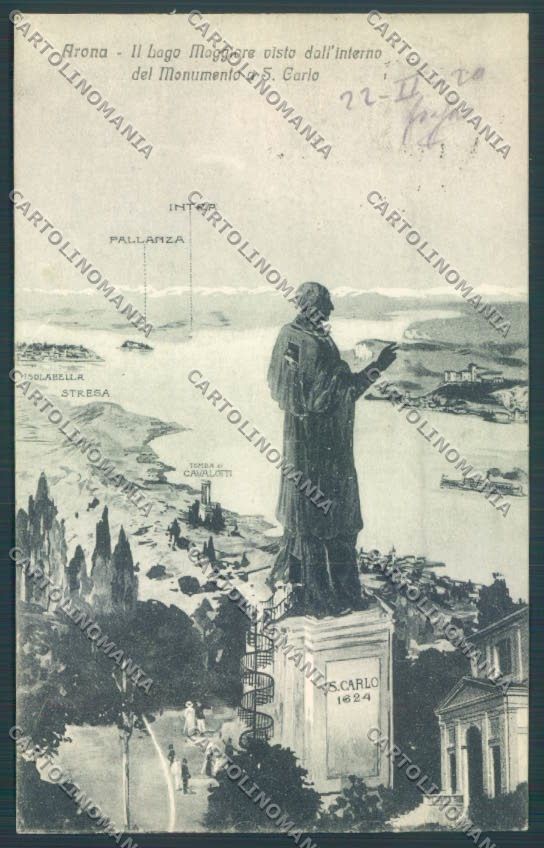 Novara Arona San Carlo cartolina ZB1465 – fronte