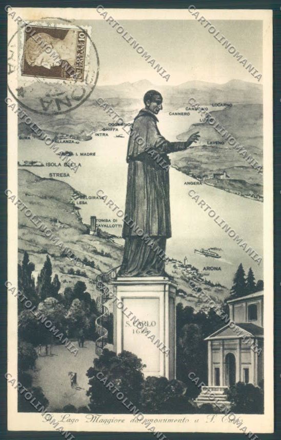 Novara Arona San Carlo cartolina ZB1467 – fronte