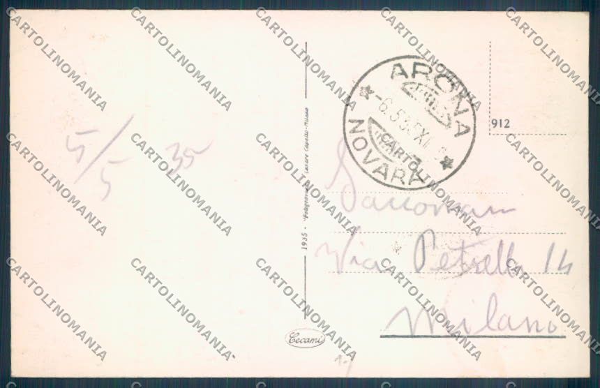 Novara Arona San Carlo cartolina ZB1467 – retro
