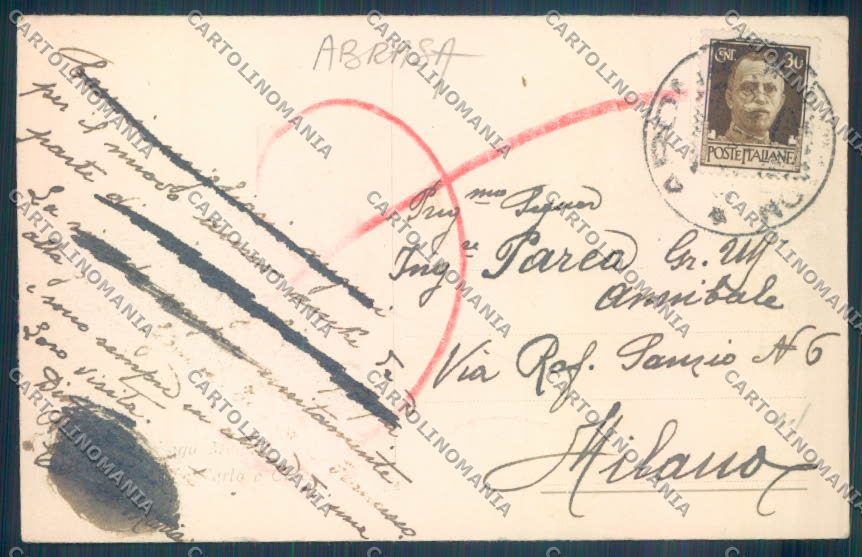 Novara Arona San Carlo ABRASA cartolina ZB1468 – retro
