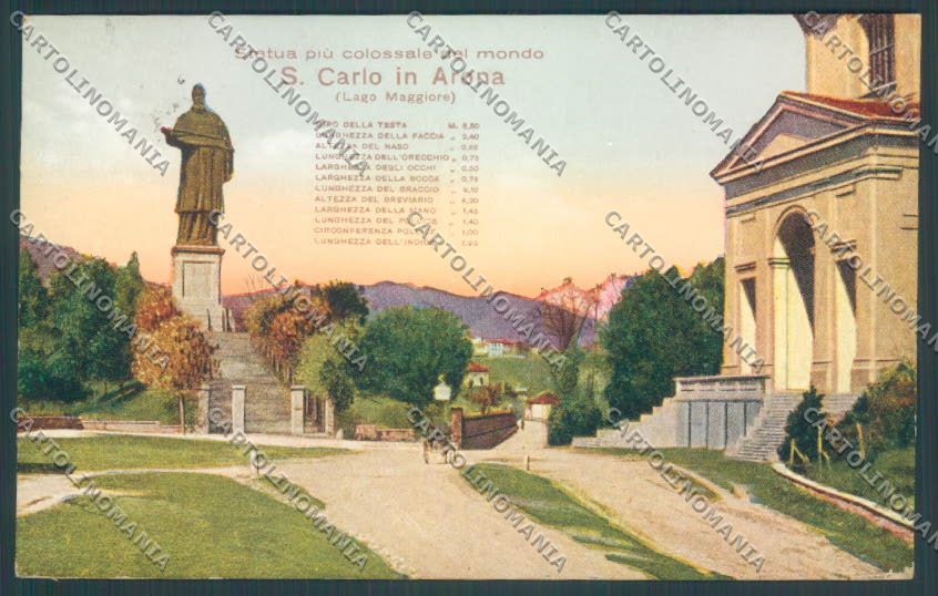 Novara Arona San Carlo cartolina ZB1471 – fronte