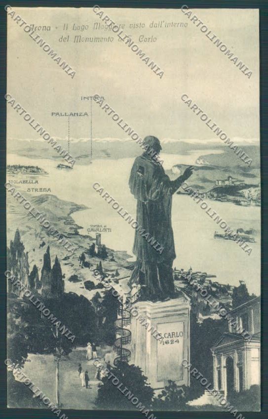 Novara Arona San Carlo cartolina ZB1472 – fronte