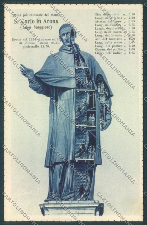 Novara Arona San Carlo cartolina ZB1473 – fronte