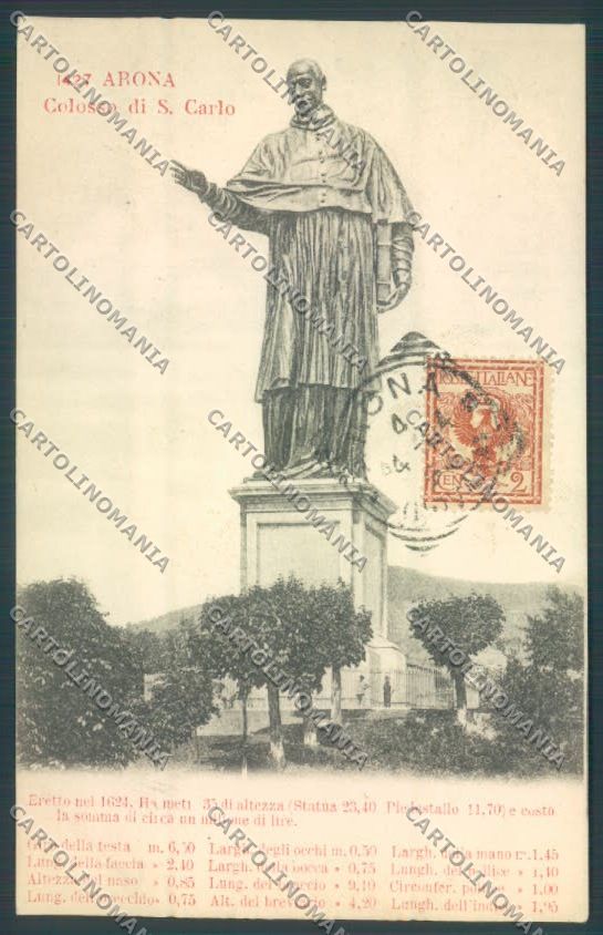Novara Arona San Carlo cartolina ZB1477 – fronte