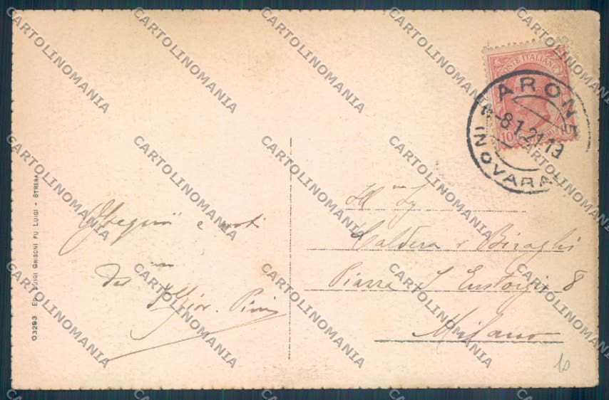 Novara Arona San Carlo cartolina ZB1478 – retro