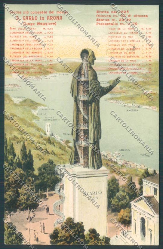 Novara Arona San Carlo cartolina ZB1481 – fronte