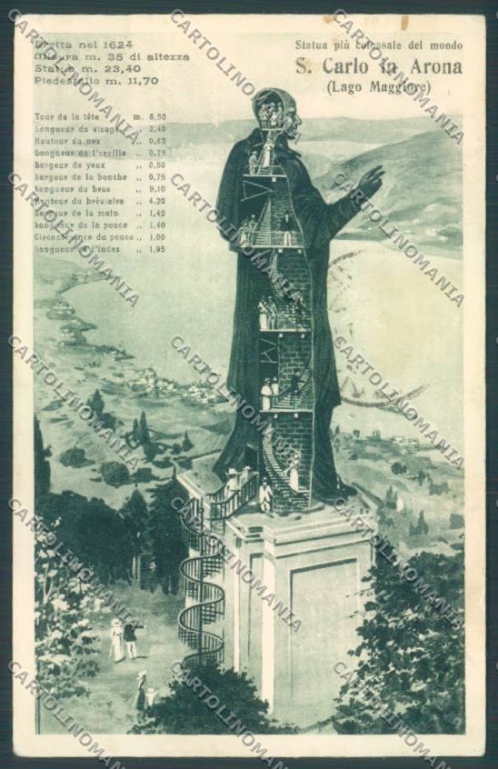 Novara Arona San Carlo cartolina ZB1482 – fronte