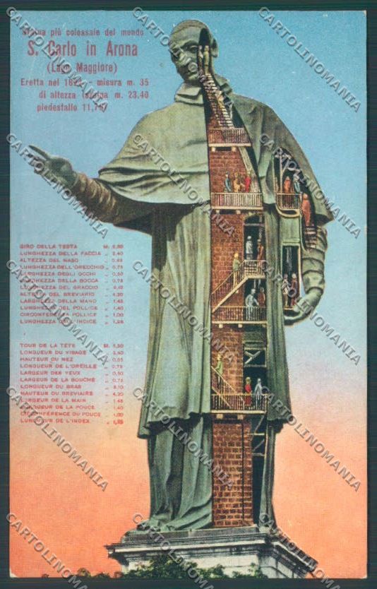 Novara Arona San Carlo cartolina ZB1487 – fronte
