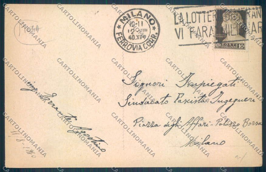 Novara Arona San Carlo PIEGA cartolina ZB1491 – retro