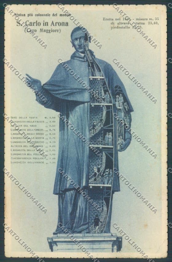 Novara Arona San Carlo PIEGA cartolina ZB1494 – fronte