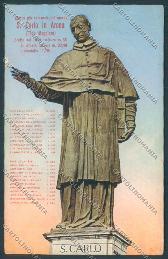Novara Arona San Carlo ABRASA cartolina ZB1496 – fronte