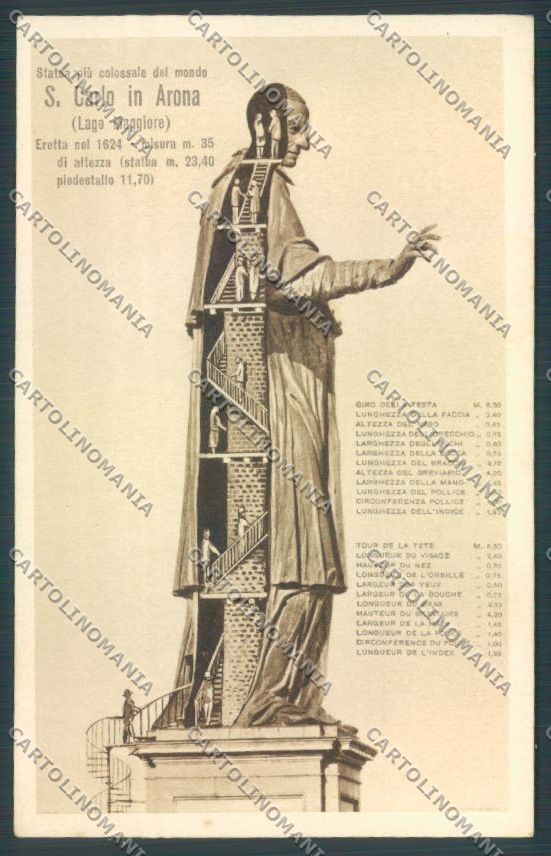 Novara Arona San Carlo cartolina ZB1497 – fronte