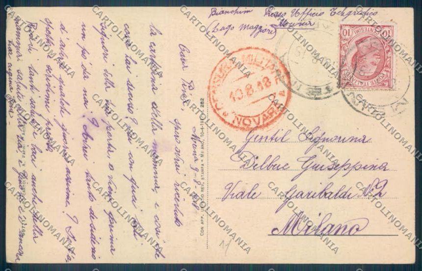 Novara Arona San Carlo cartolina ZB1501 – retro