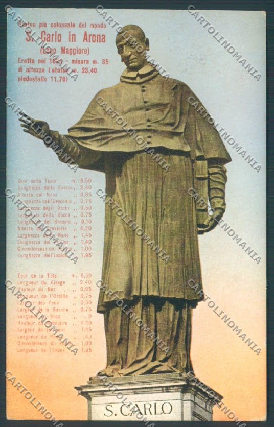 Novara Arona San Carlo cartolina ZB1506 – fronte