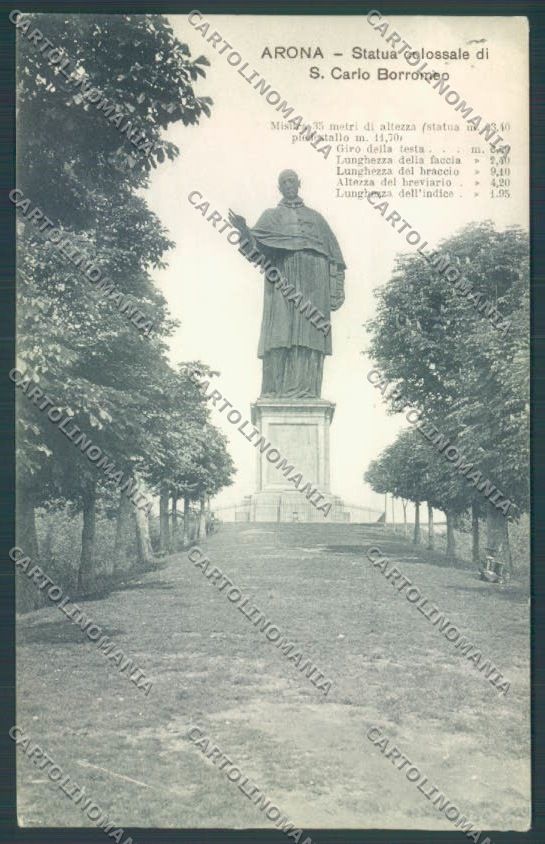 Novara Arona San Carlo cartolina ZB1509 – fronte