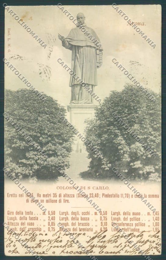 Novara Arona San Carlo cartolina ZB1510 – fronte