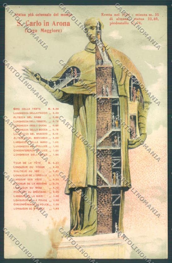 Novara Arona San Carlo cartolina ZB1515 – fronte