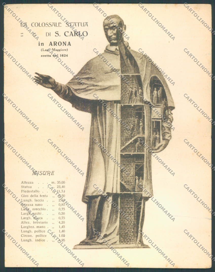 Novara Arona San Carlo Doppia cartolina ZB1517 – fronte
