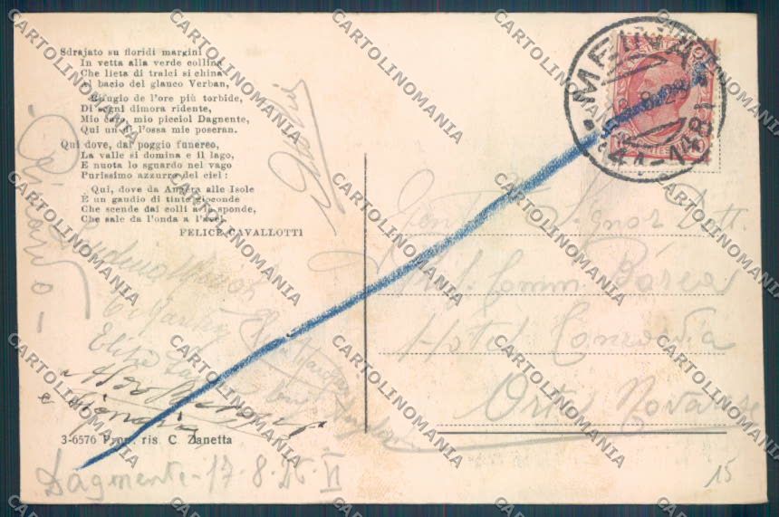 Novara Arona Dagnente cartolina ZB1545 – retro
