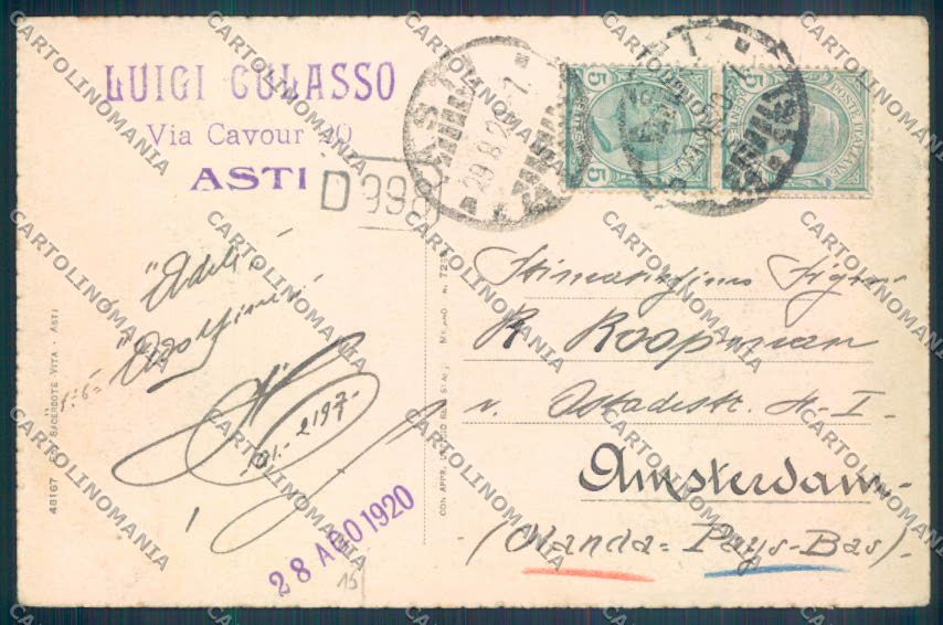 Asti Città cartolina ZB1570 – retro