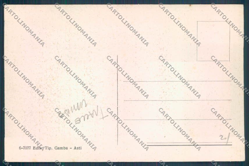 Asti Città TRACCE UMIDO cartolina ZB1598 – retro