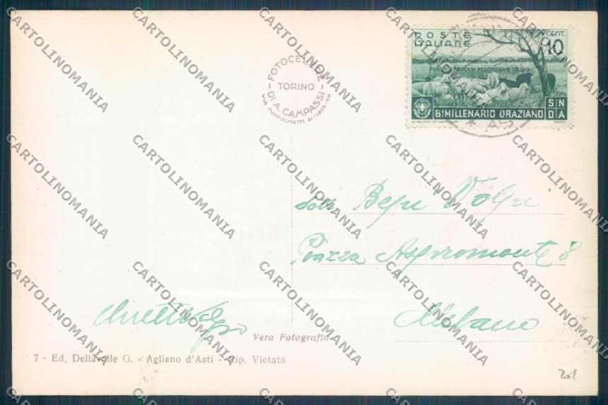 Asti Agliano Terme Foto cartolina ZB1617 – retro